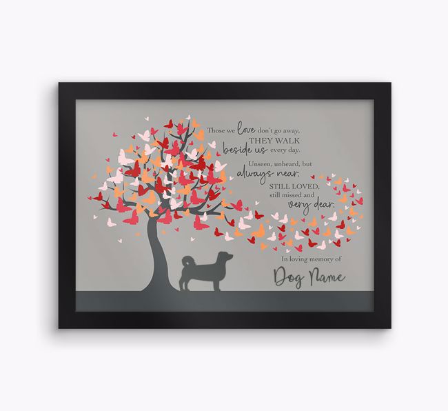 Butterfly tree, in loving memory: Personalised {breedFullName} Framed Print